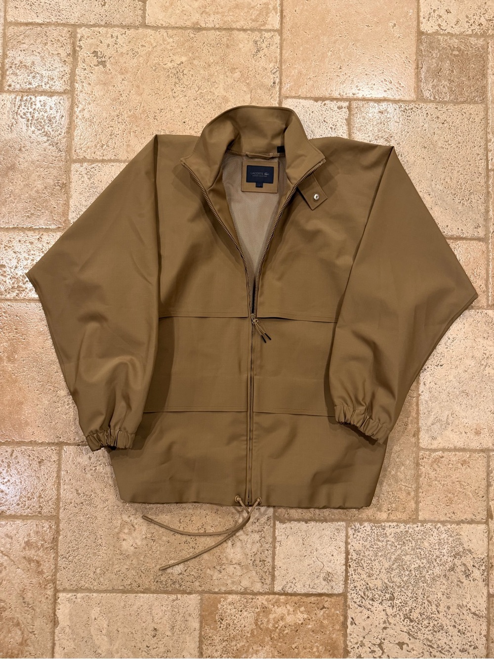 Lacoste Runway Oversized Wool Blend Track Windbreaker Jacket